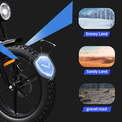 1000W Motor Adult Electric Bike 48V 25AH 20-inch Snow Tire Electric bicycle Outdoor adult Off-Road Bicycle Mountain Ebike