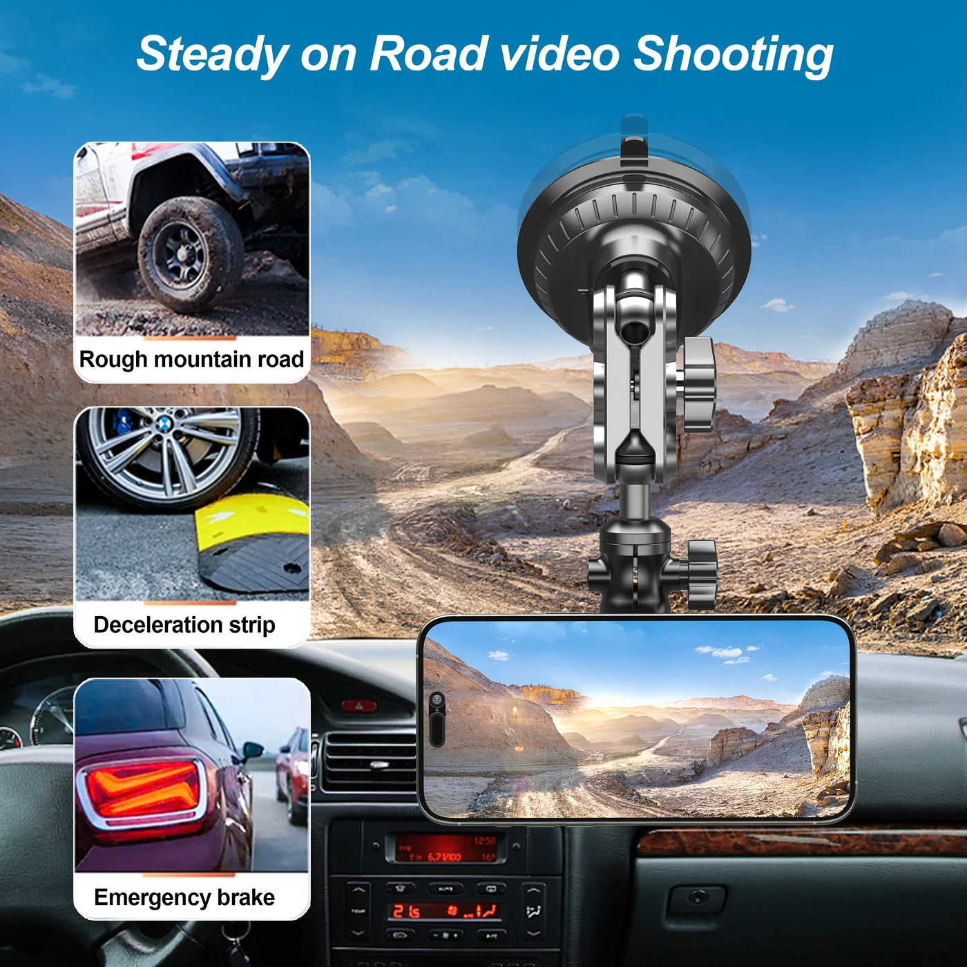 Magsafe Car Phone Mount Video Recording Universal Magic Arm Suction Magnetic Car Phone Holder Mount s Vlog ShootingColor