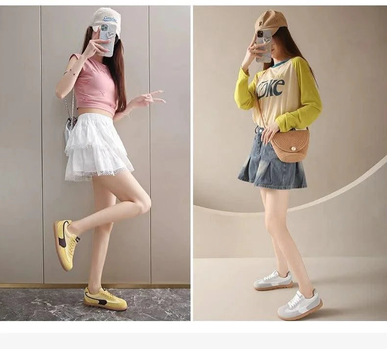 Women's Shoes Fashion Trend College Style Wide Toe Soft Comfortable Flat Casual Shoes Outdoor Casual Sports Shoes Women Sneaker