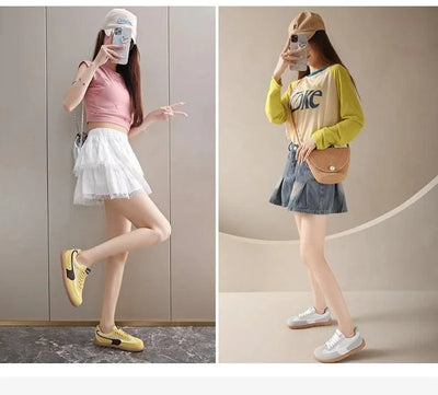 Women's Shoes Fashion Trend College Style Wide Toe Soft Comfortable Flat Casual Shoes Outdoor Casual Sports Shoes Women Sneaker