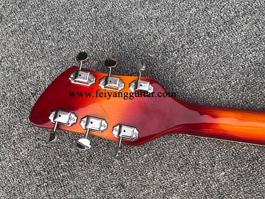 High Quality Electric Guitar with 6Strings, cherry burst Color, Gold Pickguard,2-Piece Pickup, 660, Free Shipping