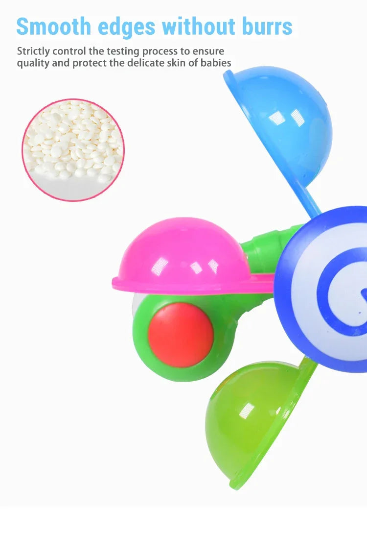 Baby Bath Toys Colorful Waterwheel Bathing Bathtub Water Spray Play Set Rainbow Windmill Bathroom Toy For Kids Toddler Children