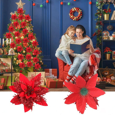 Merry Christmas Ornaments Christmas Tree Decorations for Home New Year Wedding Party Decor Artifical Flower Ornaments For New