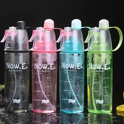 Creative With Straw Water Bottle Spray Drinkware Drink Spray Cup Portable 600ML Spray Water Bottle Travel