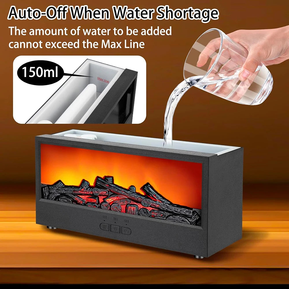 Essential Oil Diffusers for Home,Air Diffuser Flame Colorful Water Vapor Fireplace Fire Humidifier Aromatherapy Aroma for Room