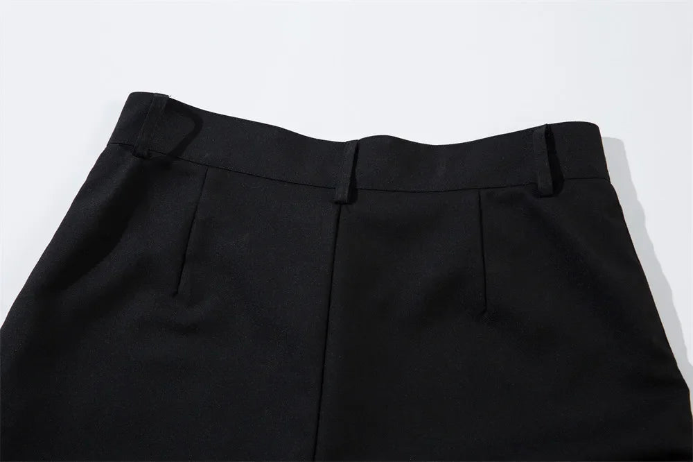 Spliced Wide Leg Pants Mens Solid Color Spring Summer Casual Streetwear Loose Wide Leg Trousers Men