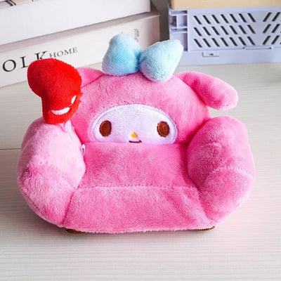 Labubu Doll Mini Sofa with Storage Bag Kawaii 17cm V1 V2 Labubu Transparent Crossbody Bag Cute Plush Doll Accessories Toy Gifts