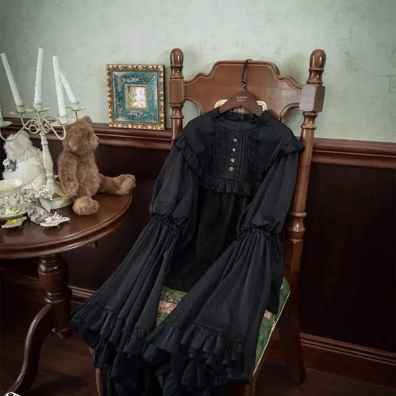 High Waist A-line Skirts for Women's 2025 Faldas Mujer De Moda Lolita Style Japanese Sweet Saia Patchwork Lace Big Swing Skirt