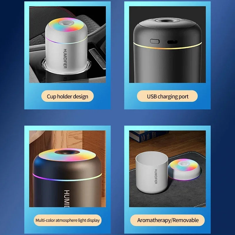 Air Humidifier USB Electric Fragrance Aroma Diffuser Essential Oil Purifier Mini Mute Humidifier For Car Home Bedroom