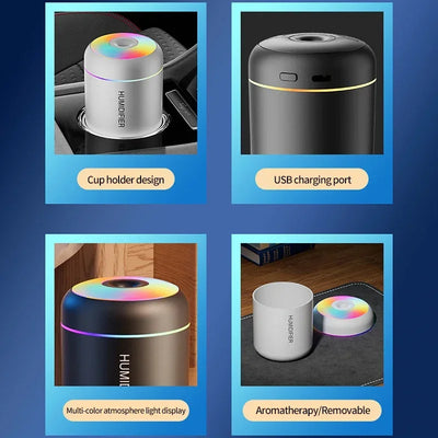 Air Humidifier USB Electric Fragrance Aroma Diffuser Essential Oil Purifier Mini Mute Humidifier For Car Home Bedroom