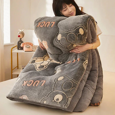 Super Warm Winter Blanket for Bed Spring Autumn Lamb Cashmere Weighted Thick Blankets Soft Comfortable Warmth Quilt Comforter