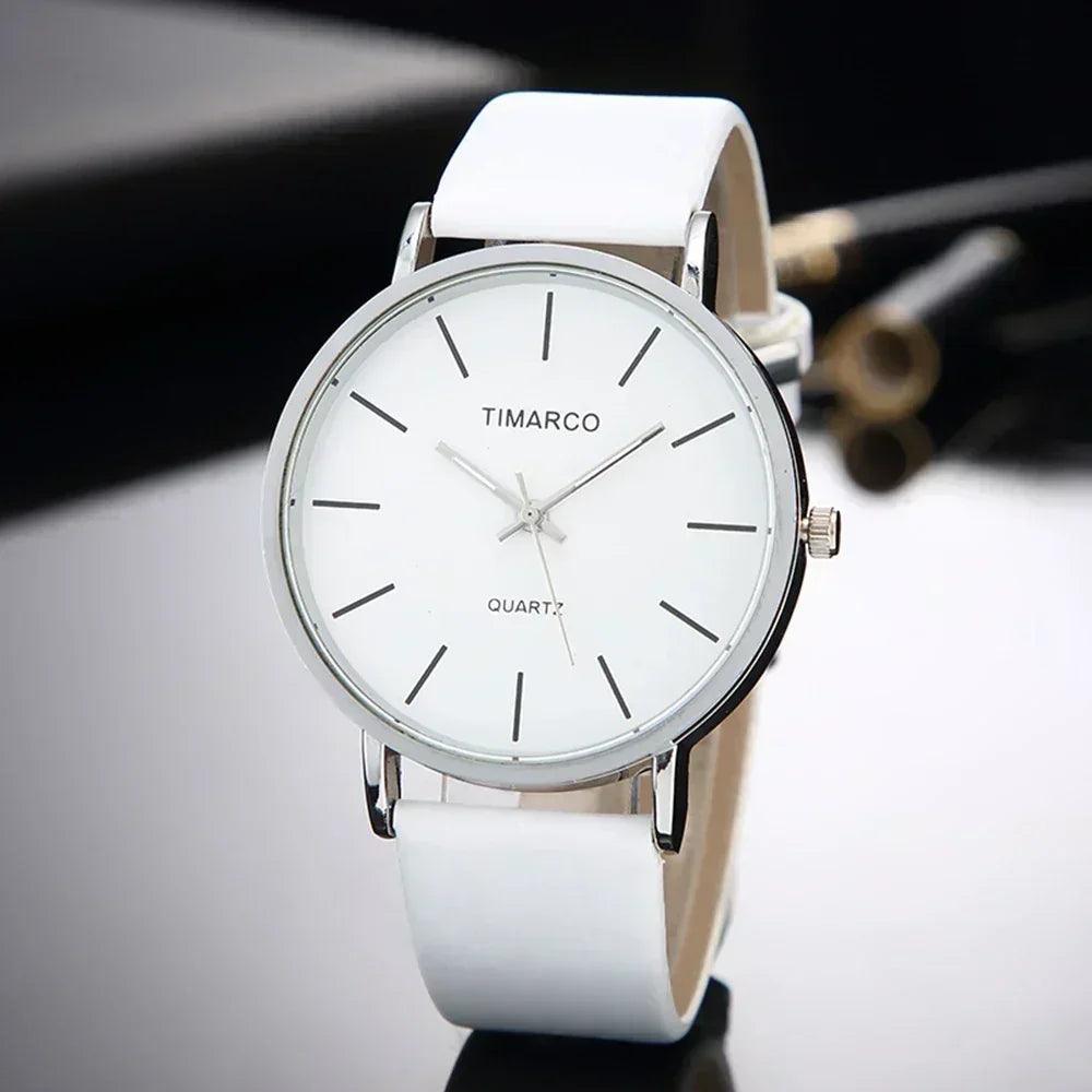 Luxury women watches 2025 new stylish silver minimalist business ladies quartz watch breathable leather steel clock
