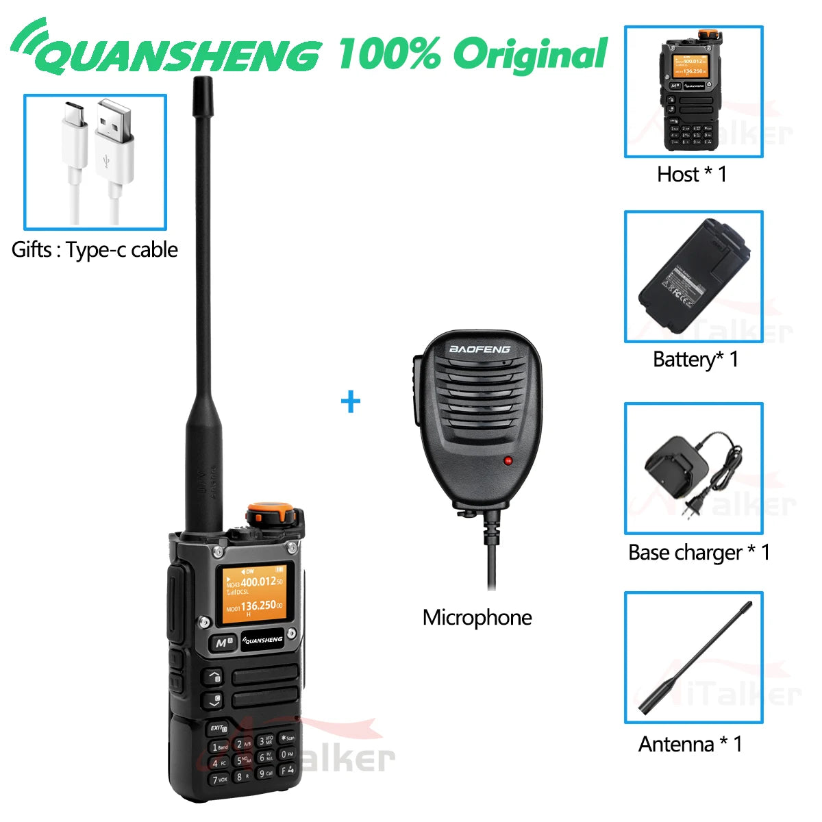 Quansheng UV K5 (8) Walkie Talkie Portable Am Fm Two Way Radio Commutator Station Amateur Ham Wireless Set Long Range Receiver