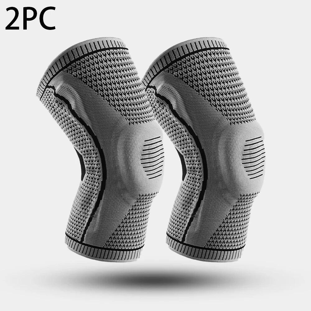 1/2 PC Knee Pads Strap Patella Medial Support Meniscus Silicone Compression Protection Sport Knee Braces Basketball Running Prot