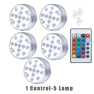 13 LEDs Submersible Light with Remote Control Underwater Night Lamp for Pool Vase Bowl Wedding Party Decoration Underwater Light