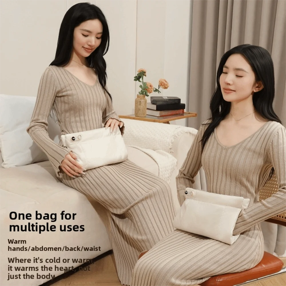 Double Sided Heating Rechargeable Hand Warmer Adjustable Temperature Warm Portable Warmer Soft Comfortable Fast Thermal Warmer