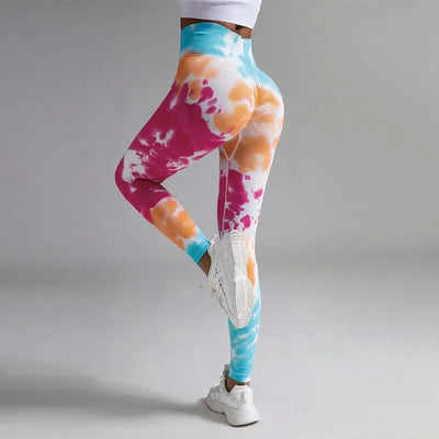 Seamless Tie Dye Leggings For Women