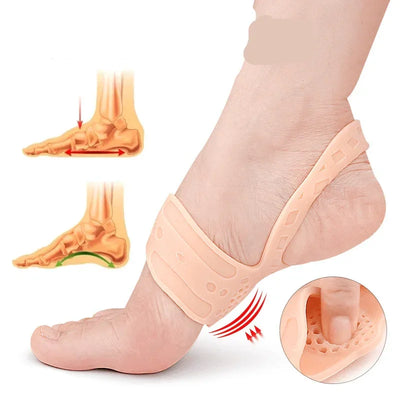 2Pcs=1Pair Foot Arch Support Insoles Flat Feet Orthopedic Pad Flat Insole Flat Foot Corrector Strap Plantar Fasciitis Support