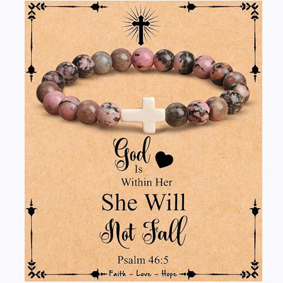 Cross Bracelet for Women Christian Gifts Colorful Imperial Stone Catholic Religious Jewelry Mothers Day Birthday Christmas Gift