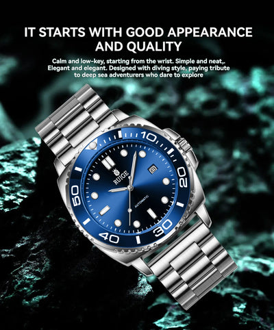 New authentic high aesthetic fully automatic mechanical watch for men, high-end brand fashion, business simplicity, niche trendy