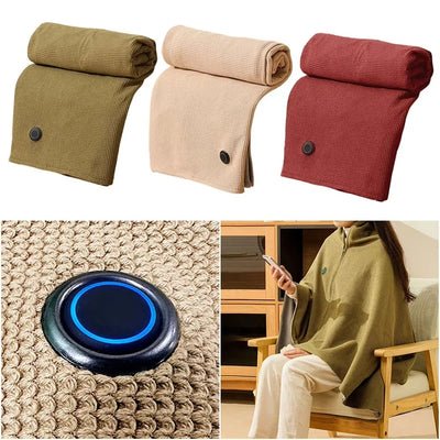 USB Electric Heated Blanket for Home & Office, Wearable Heating Blanket Washable Adjustable 3 Levels Temperature Warm Blankets
