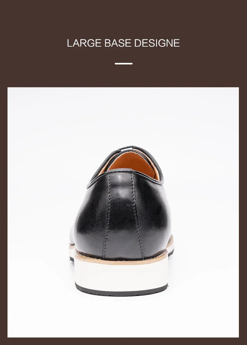 Modern Leather Men's Shoes Office Business Formal Suit Footwear High Quality Oxford Lace Up Handmade Brogue Shoes EVA Outsole