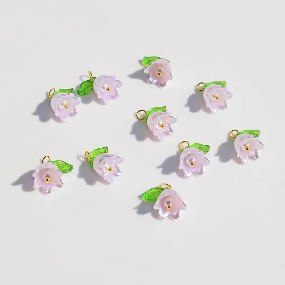 Hairpin Jewelry Making For DIY Bracelet Making Kit DIY Crafts Loose Beads Bell Orchid Beads Lampwork Beads Flora Leaves Beads