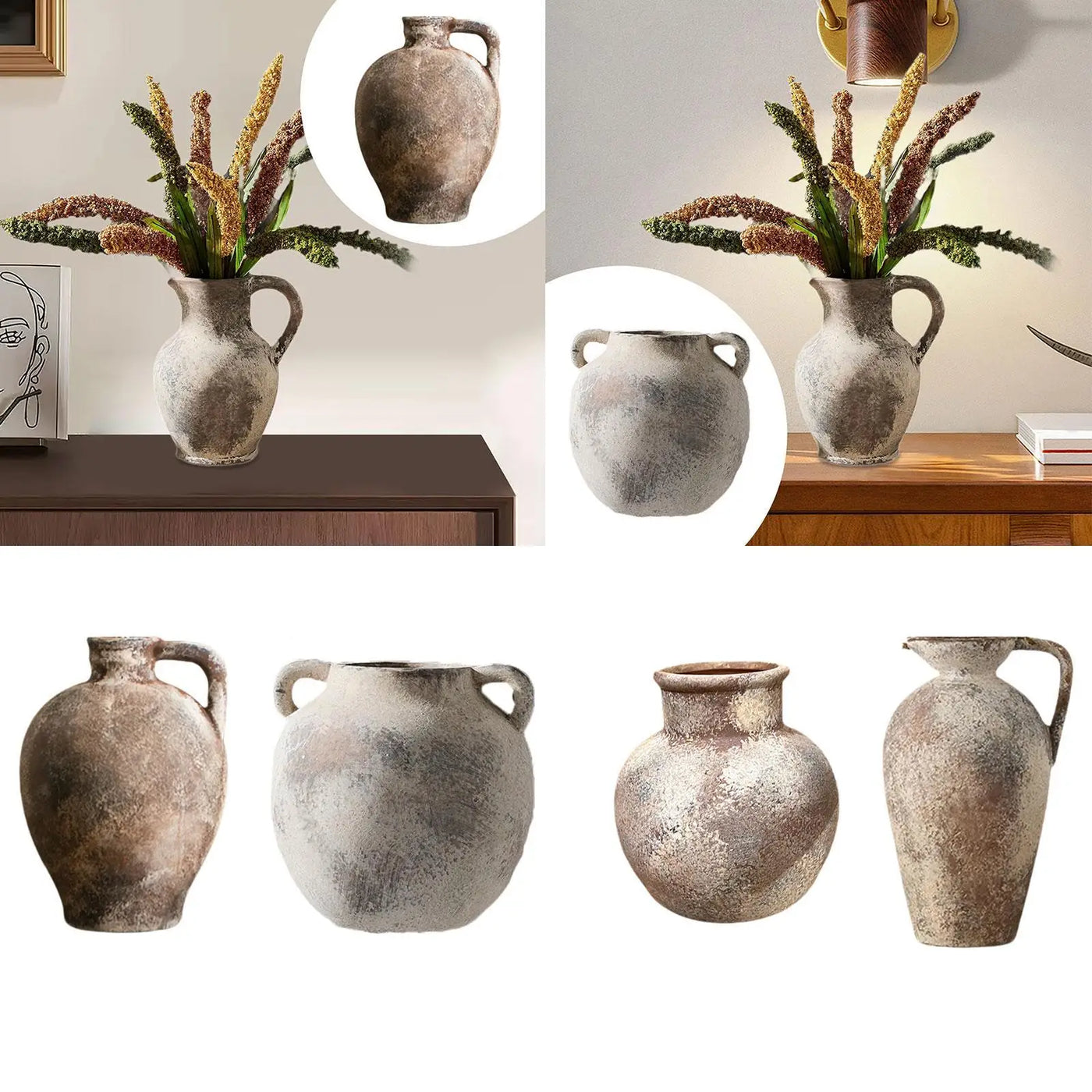 Ceramic Vase Plant Container Home Furnishing Floral Accessory Unique Decorative