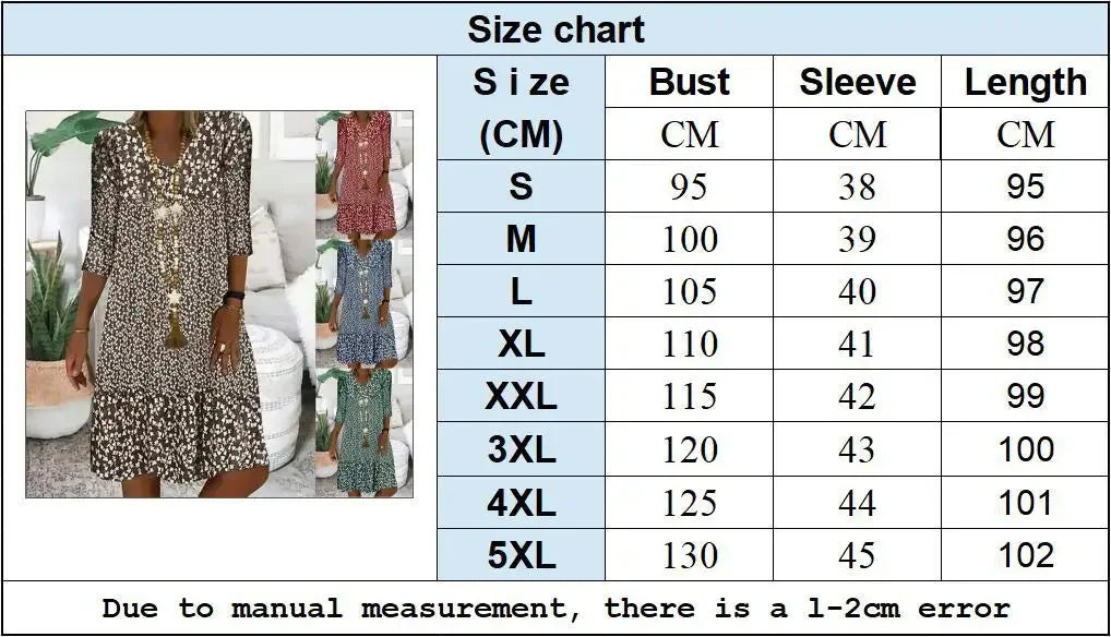 Summer Women Dress Print V-neck Loose Midi Casual Oversize Dresses Female Summer New Elegant Fashion Beach Ladies Clothes