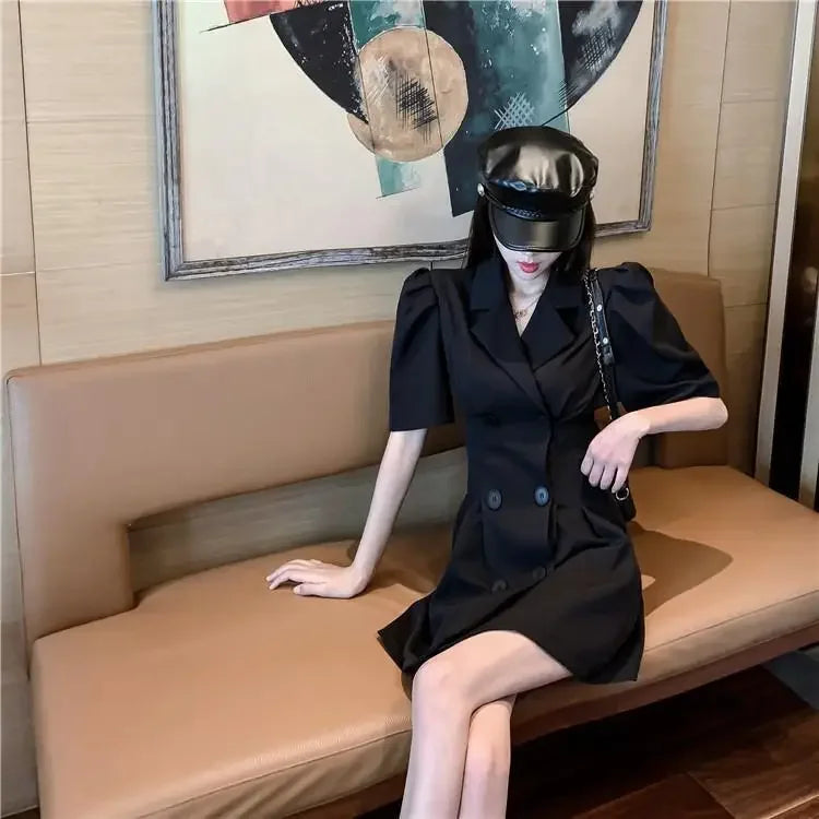 Dresses for Chic and Elegant Ladies Vintage Trend Women's Summer Suit Dress 2024 Black New Hit Sexy Casual Korean Party Fashion