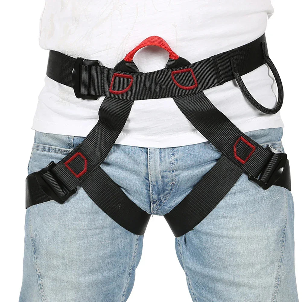 Outdoor Rock Climbing Harness Professional Sports Harnesses Waist Support Half Body Safety Belt Aerial Survival Mountain Tools