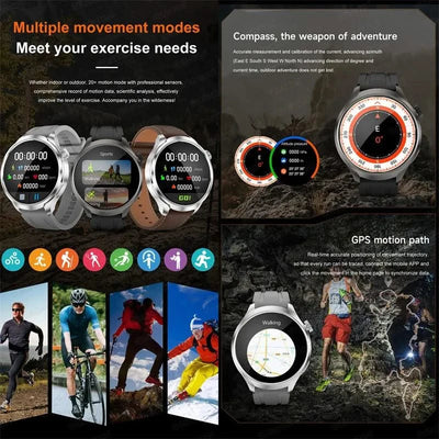 Smart Watch 1.85" BIG AMOLED Screen NFC GPS Tracker IP68 Watch 4 BT5.3 Call Health Smartwatches Custom Dial Series GT Upgraded
