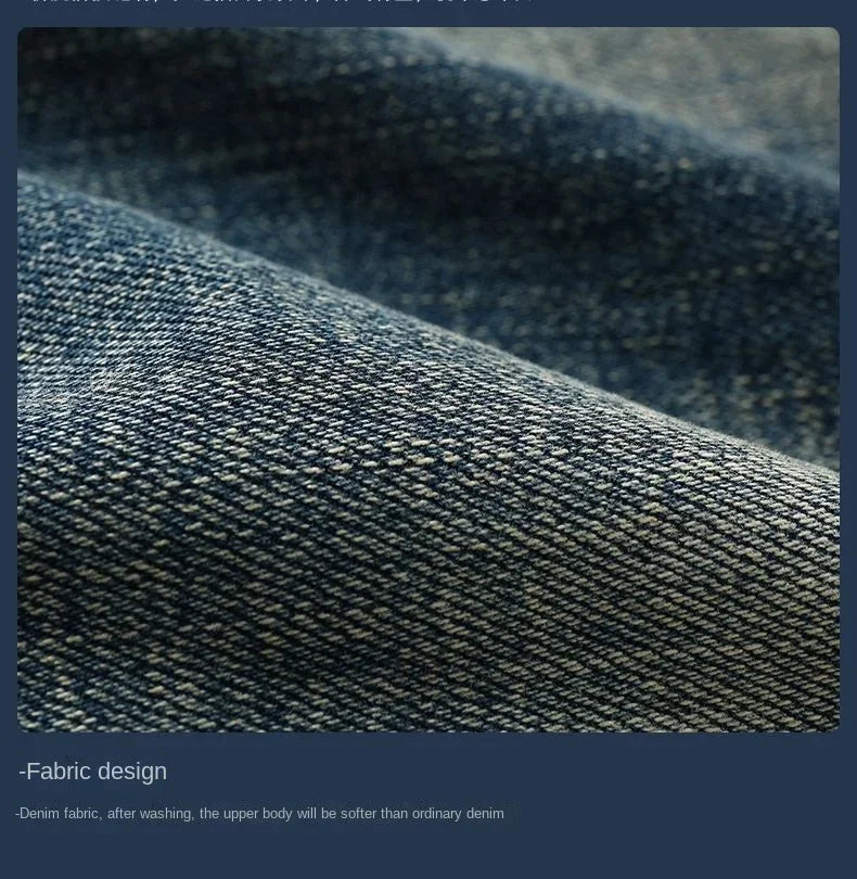 High-end 2022 Retro Motorcycle Jeans Men Spring Autumn Loose Zipper Designer Straight Pants Stitching Tooling Cargo Pants Men