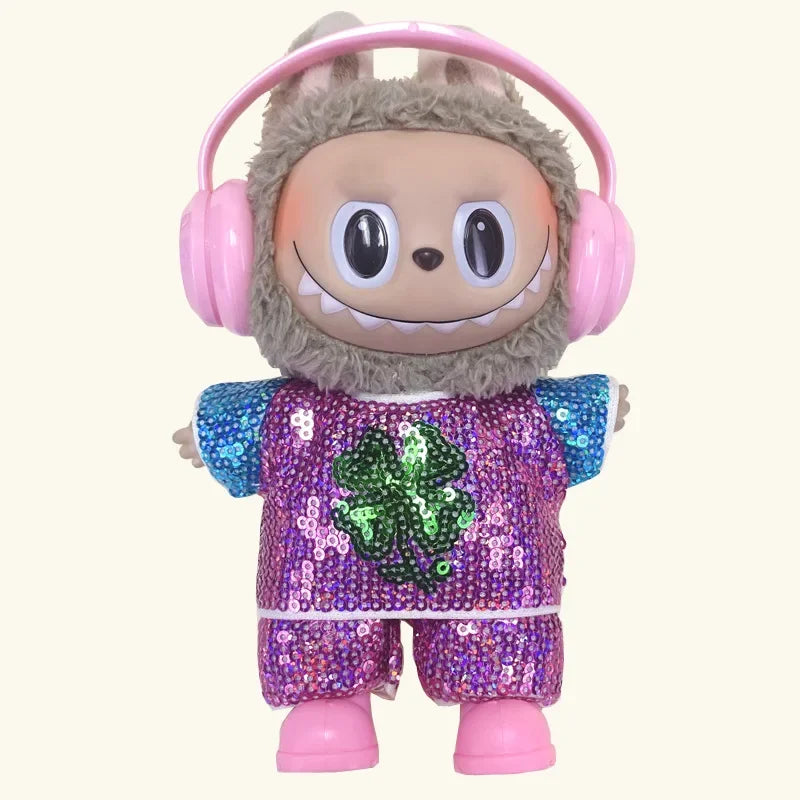 For LABUBU Clothes Handmade Sequins, two-piece tops and trousers labubu accessories Headphones Shoes Accessories (no dolls)