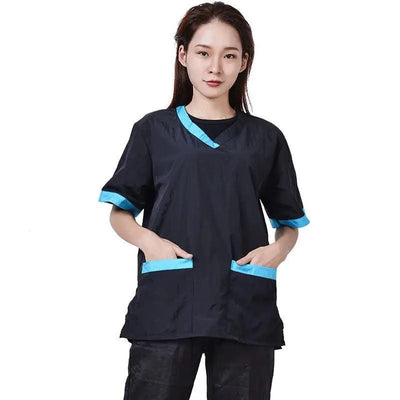 Summer Pet Groomer Uniforms Dog Grooming Clothing Pet Shop Work Clothes Hairdresser Short Sleeve Top Hair Salon Smock Anti Hair