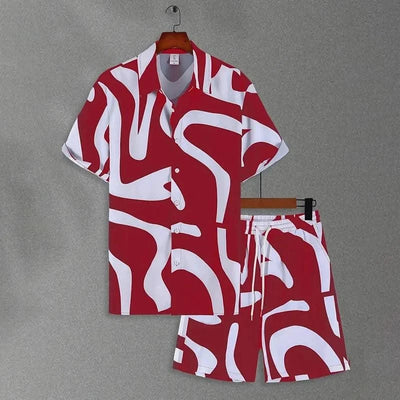 Beach Shorts Two Piece Set Men
