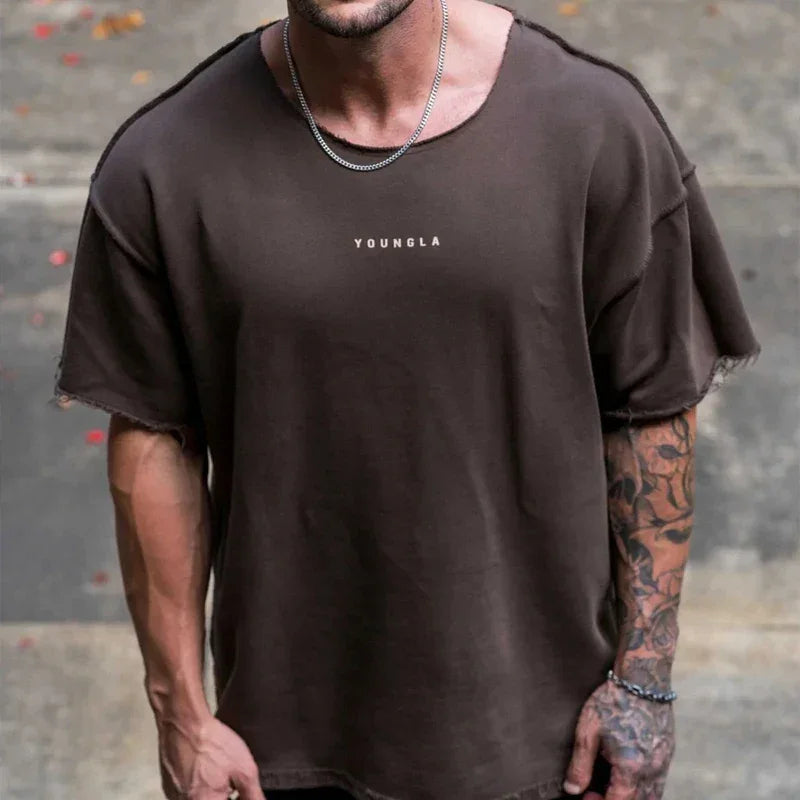YA New style Oversized T-Shirt Fashion Trend Casual Men's Clothing Summer Loose Cotton Round Neck Print Plus Size Short Sleeves