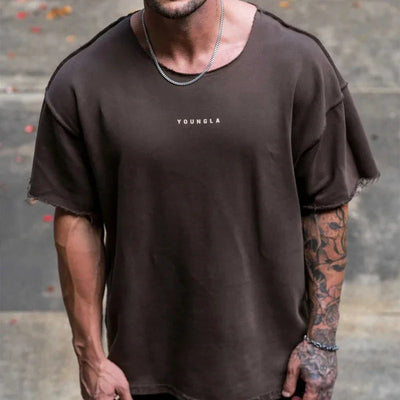 YA New style Oversized T-Shirt Fashion Trend Casual Men's Clothing Summer Loose Cotton Round Neck Print Plus Size Short Sleeves