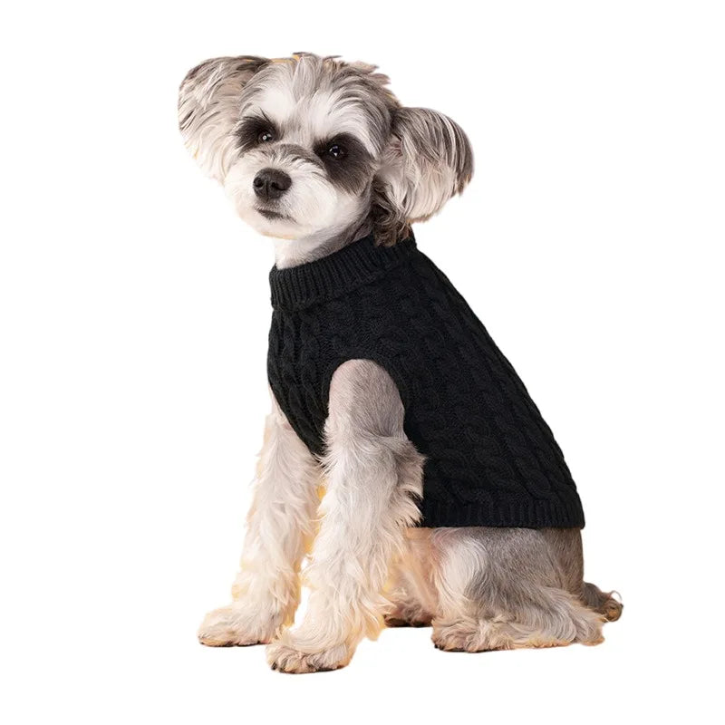 Warm Dog Sweaters for Small Dogs Turtleneck Knitted Winter Dog Clothes Pet Puppy Cat Sweater Vest Chihuahua French Bulldog Coat