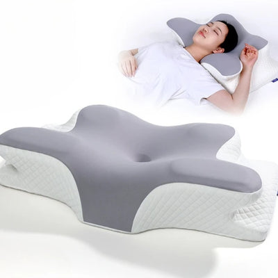 Memory Foam Pillows Butterfly Shaped Relaxing Cervical Slow Rebound Neck Pillow Pain Relief Sleeping Orthopedic Pillow Beding