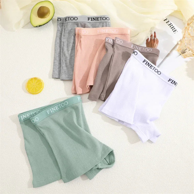 Women Cotton Boxers Shorts Solid Color Low Rise Panties Sexy Breathable Underwear for Female Intimates Elastic Waist Lingerie