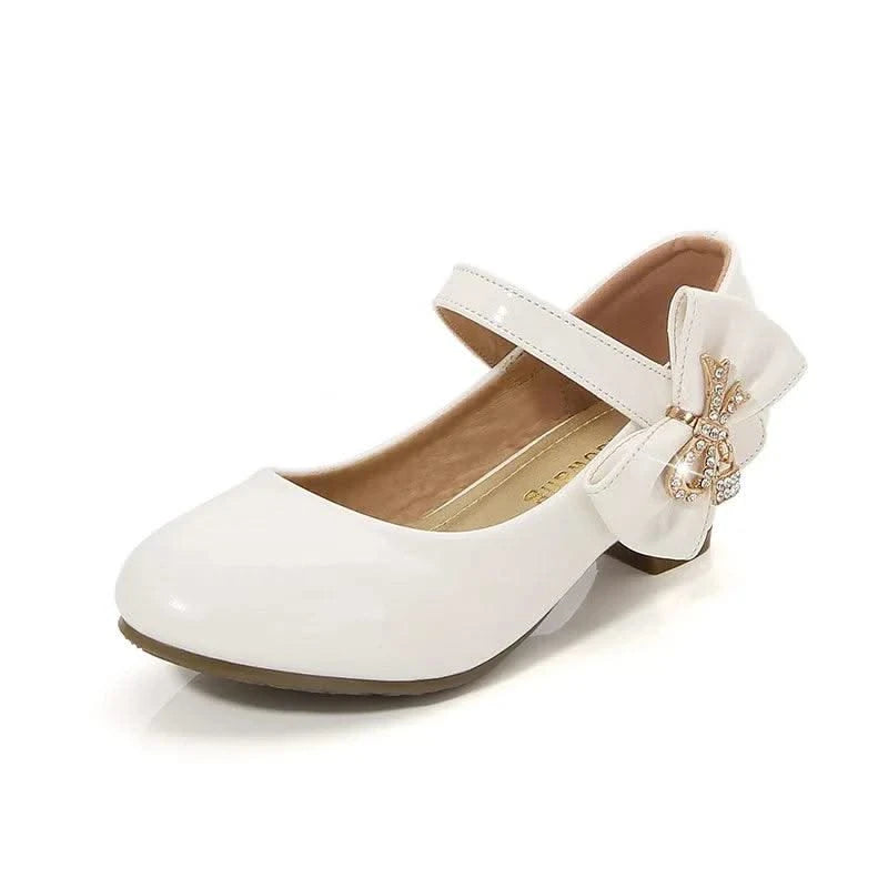 Children's Leather High Heels Shoes | Casual Soft Bottom Footwear Kids