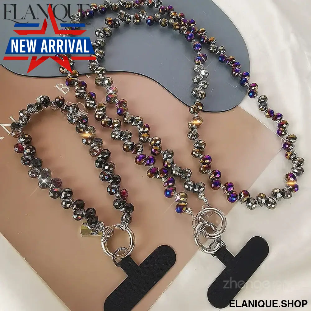 Crystal Phone Bracelet Crossbody Case – Wrist Bag, Keychain & Shoulder Strap