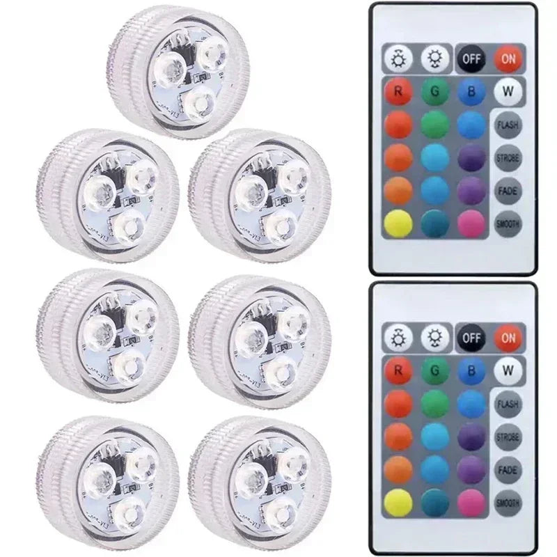 Submersible LED Lights, 8 Packs Upgraded Ponds Underwater 16 RGB Color Gradient, Hot Tub Decor, IP68 Waterproof