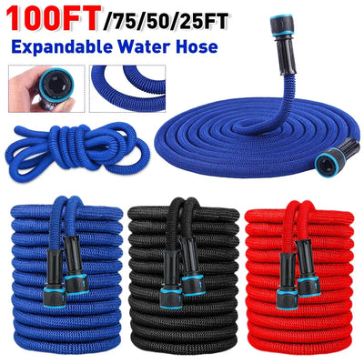 25FT-200FT Expandable Flexible Water Hose Car Wash Hose Water Gun Hose Garden Sprayer Gardening Watering Hose Irrigation Tools