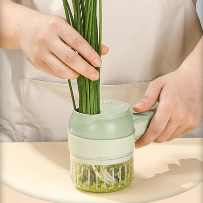 5 in 1 Electric Vegetable Cutter Set Portable, Rechargeable, Wireless Food Processor & Chopper Machine for Pepper, Garlic& Meat