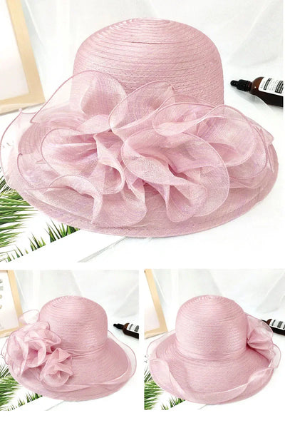 Summer hats for women Organza flower mesh sunshade hat vacation beach hat wide brimmed sun hat Sun protection sombreros de mujer