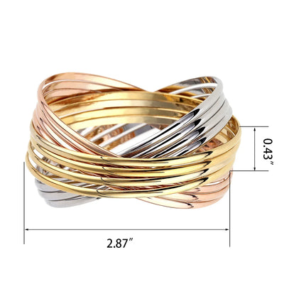 Luxury 10 Pieces Bangle Sets in 3 Colors Statement Bracelet Fashion Hands Jewelry for Women Wedding Party Prom