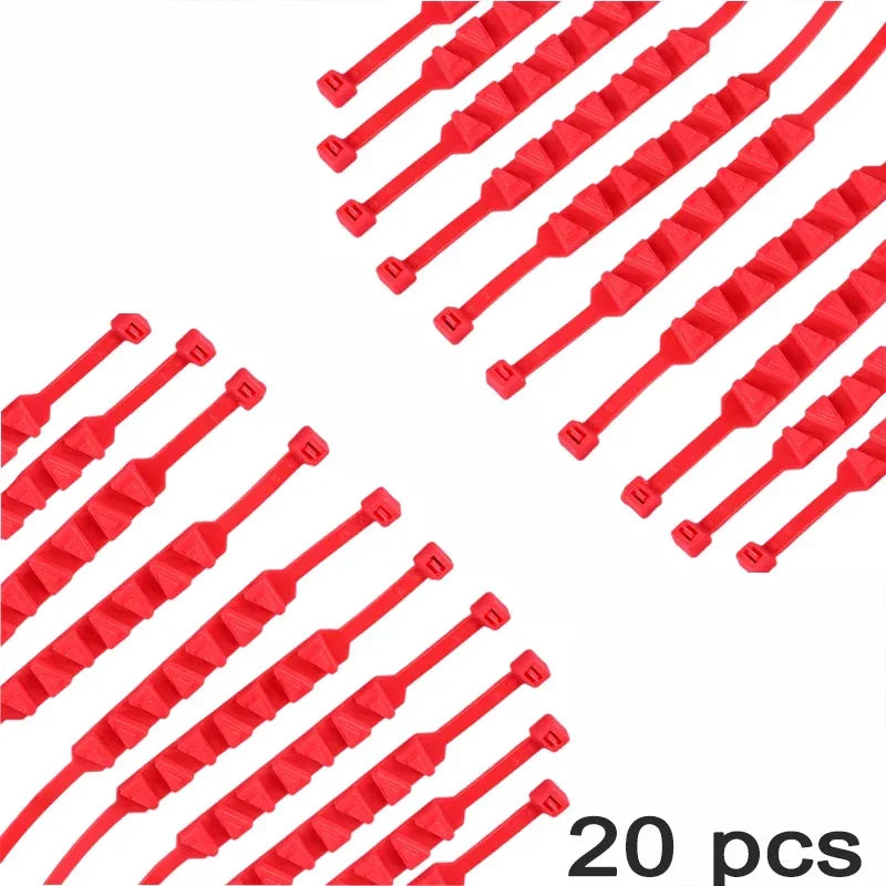 10pcs Anti-Skid Snow Chains for Motorcycles Bicycles Winter Tire Wheels Non-slip Cable Ties Motorbike Emergency Tire Chain Tool