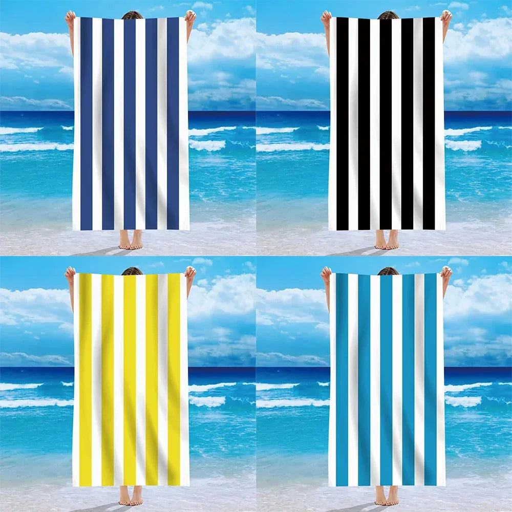 Beach in Style! Multicolor Striped Beach Towels for Sun-soaked Adventures Suitable for towels, bath towels, beach towels